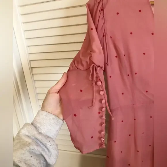 For Love and Lemons Pink Rosie Button Mini Dress - Picture 12 of 13